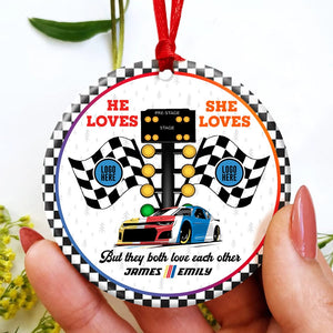 Personalized Gifts For Couple Christmas Ornament 01huti061023 Racing Fans-Homacus