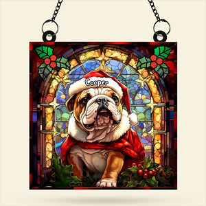 Personalized Christmas Gifts For Dog Lovers Suncatcher Ornament Bulldog 04huti100924-Homacus