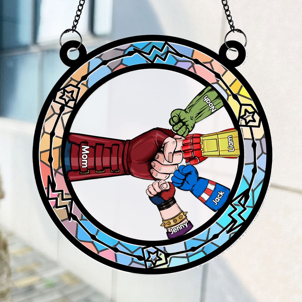 Personalized Gifts For Mom Suncatcher Ornament Superhero Hands 01ohti180225-Homacus