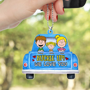Personalized Gifts For Dad & Mom Car Hanging Ornament, Adorable Kids 01nati080724-Homacus