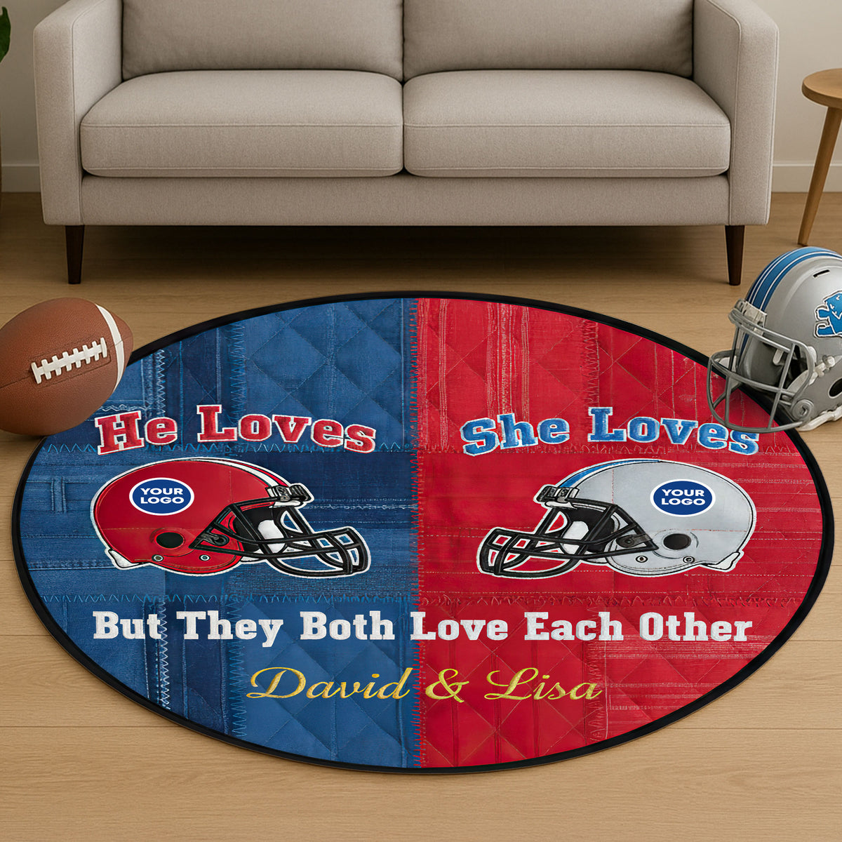 He Loves She Loves Quilted Round Mat - Personalized Gifts For Couple 02huti021025-Homacus