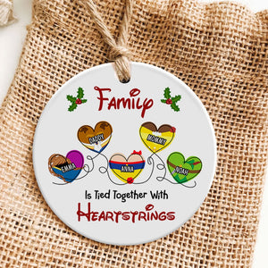 Personalized Gifts For Family Ornament, Tied Together With Heartstrings 01qhti261024-Homacus