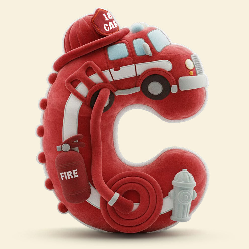 Firefighter Alphabet Initial Letters Custom Shaped Pillow - Personalized Gifts For Firefighters 03ohti081225-Homacus