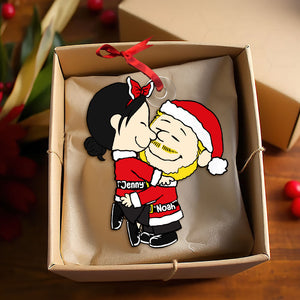 Couple Christmas Ornaments - Kissing Couple - Personalized Gifts For Couple-Homacus