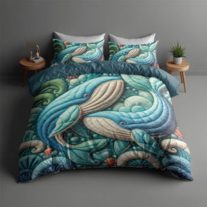 Gifts For Whale Couple Quilt Bedding Set 06kati100125-Homacus