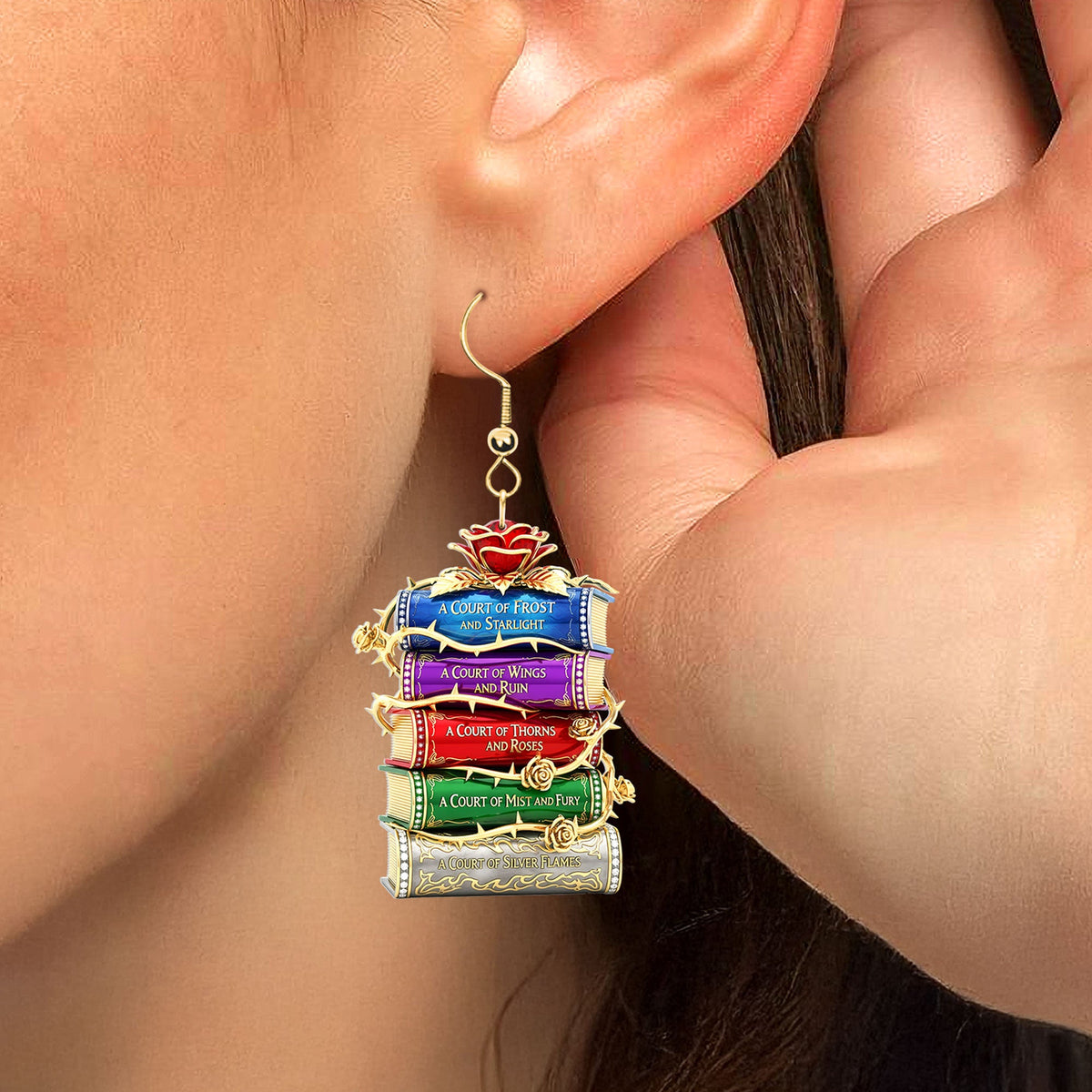 Bookstack Earrings - Gifts For Book Lovers 01nati280625-Homacus