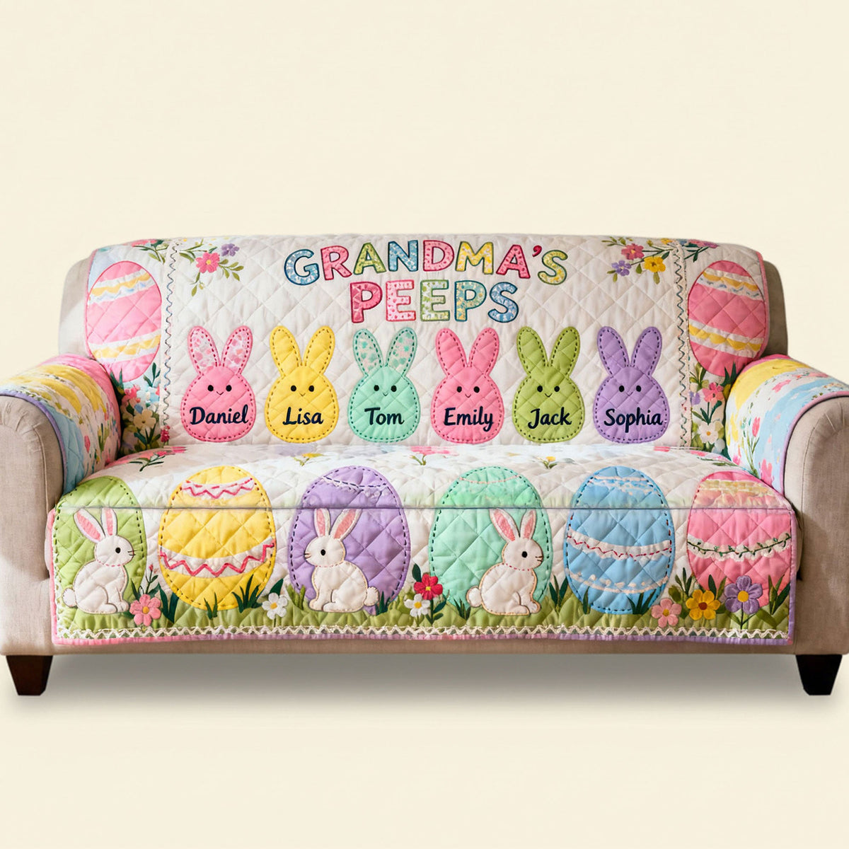 Grandma Peep Quilted Sofa Cover - Personalized Gifts For Grandma 01huti100226-Homacus