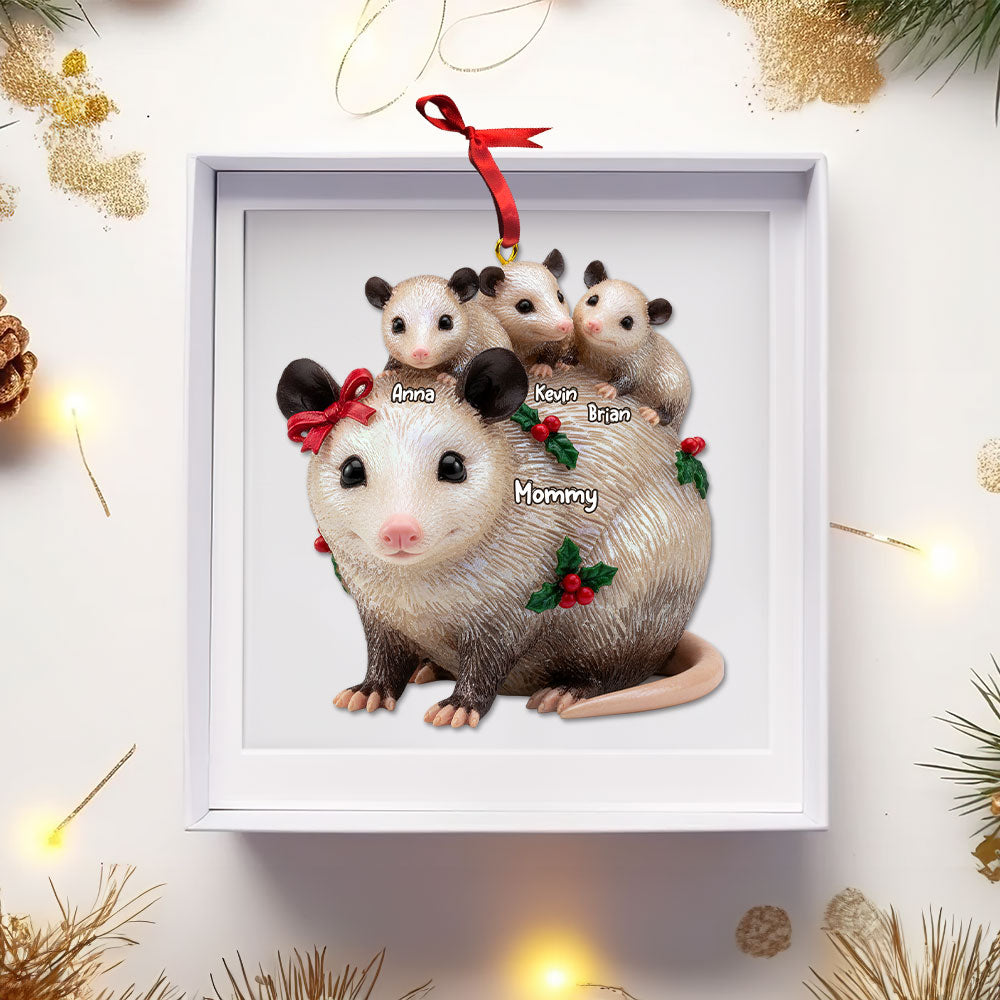 Opossums Mom And Kids Ornament - Personalized Gifts For Mom Christmas Ornament 03NATI071125-Homacus