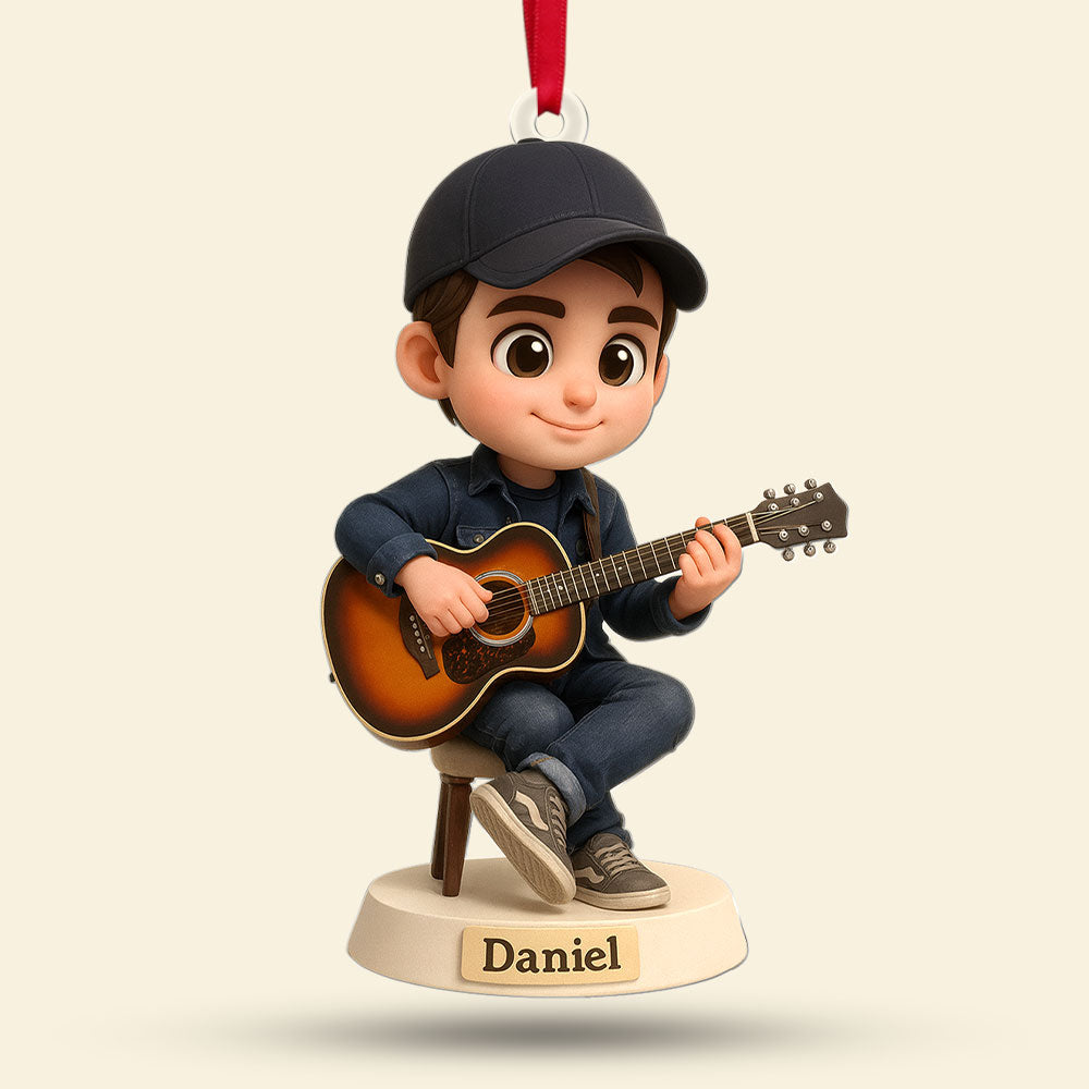 Guitarist Ornament - Custom Photo Gifts For Guitar Lovers 02pgti290825-Homacus