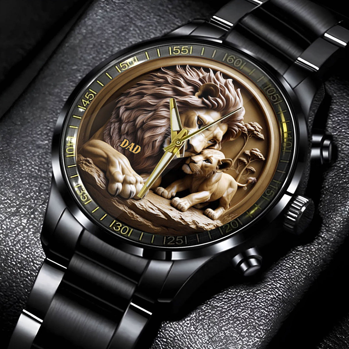 Lion Dad Men's Watch - Personalized Gifts For Dad 03nati210425-Homacus