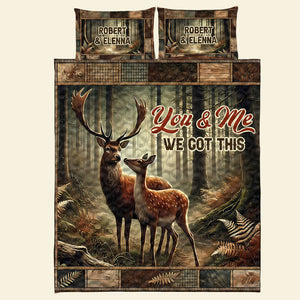 Personalized Gifts For Deer Couple Lover Quilt Bed Set 02xqti080125-Homacus