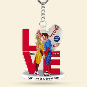 Personalized Gifts For Baseball Couple Keychain 12ohti070125pa-Homacus