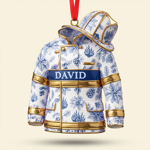 Toile de Jouy Firefighter Ornament - Personalized Gifts For Firefighter 02pgti101025-Homacus