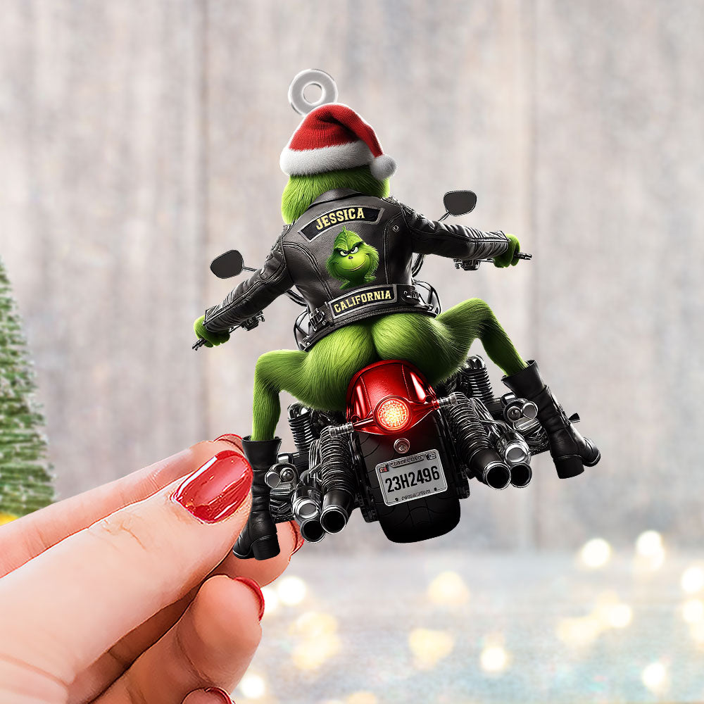 Green Monster - Personalized Christmas Gifts - Motorcycle Ornament-Homacus