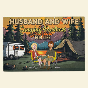 Personalized Gifts For Couple Doormat Camping Partners For Life 05xqti110225pa-Homacus