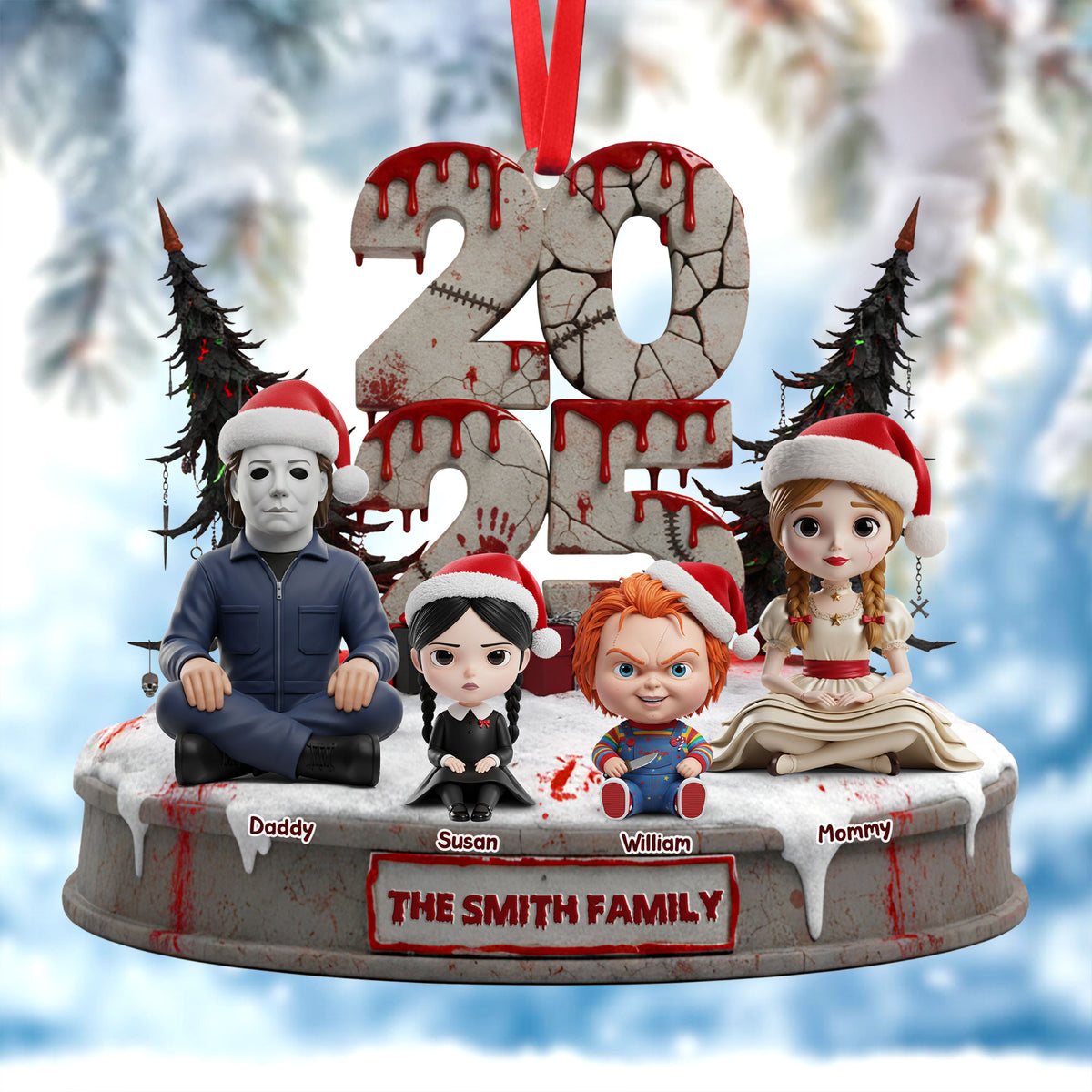 Horror Family Ornament - Personalized Gifts For Family 05ohti131025-Homacus