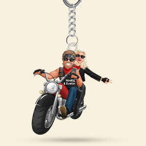 Personalized Gifts For Biker Couple Keychain 04acti101224-Homacus