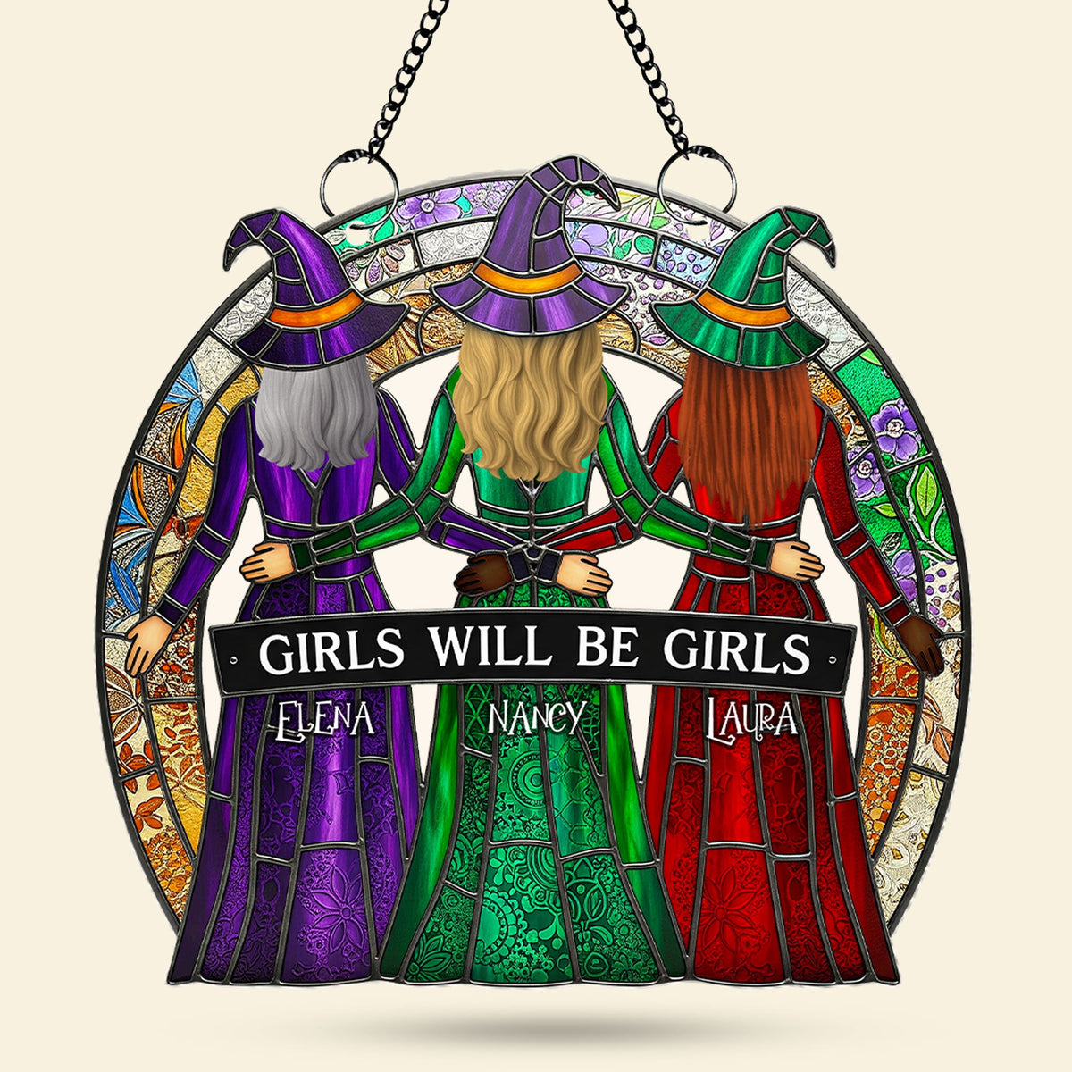 Witch Besties Suncatcher - Personalized Gifts For Besties 02nati090825-Homacus