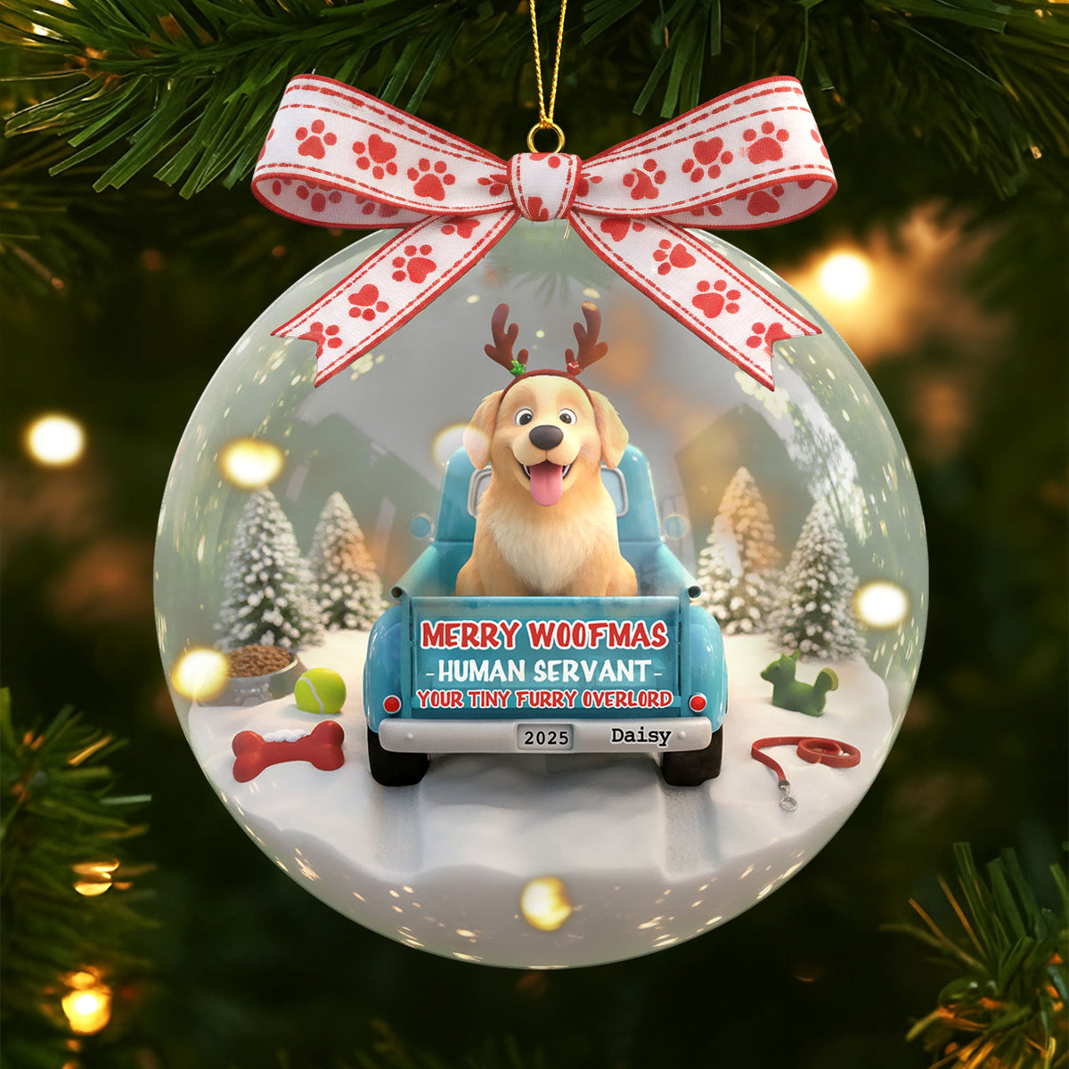 Cute Dog On The Car Ornament - Personalized Gifts For Dog Lovers 04tgti011025-Homacus