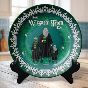 Personalized Gifts For Mom Round Plate Best Wizard Mom Ever 03HUTI130325TM-Homacus