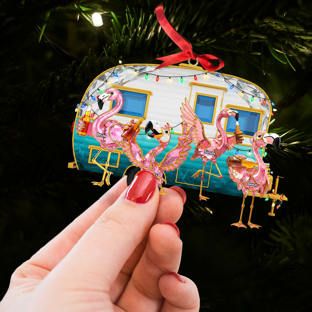 Flamingo Camping Family Ornament - Personalized Gifts For Family 04ohti150825-Homacus