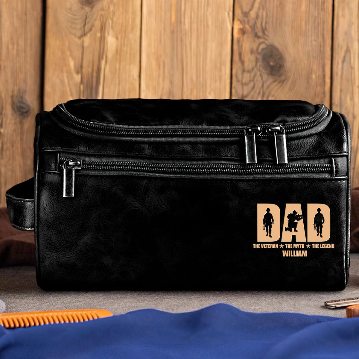 Personalized Gifts For Veteran Dad Leather Toiletry Bag 04huti070325-Homacus