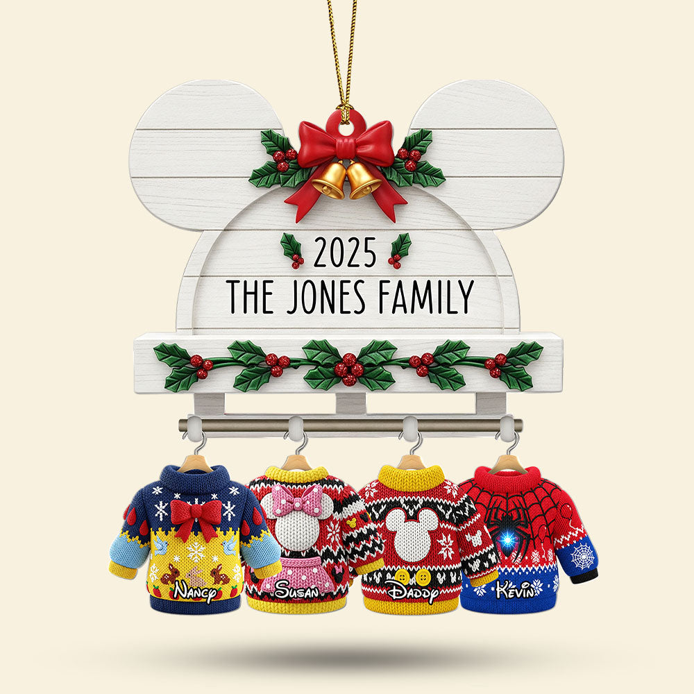 Cute & Cozy Family Sweater Hanging Ornament, Personalized Christmas Gifts For Family 03qhti220825-Homacus