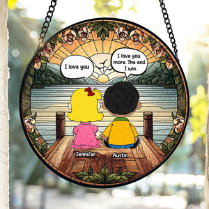 Personalized Gifts For Couple Stained Glass, Romantic Sunset At Dock 02qhti071224hg-Homacus