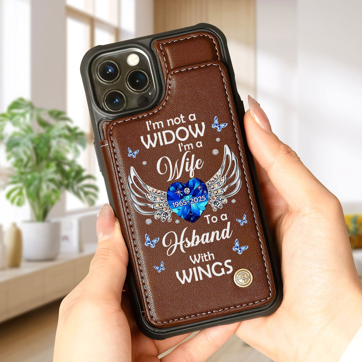 Personalized Gifts For Heaven Husband Leather Flip Wallet Phone Case 03xqti210225-Homacus