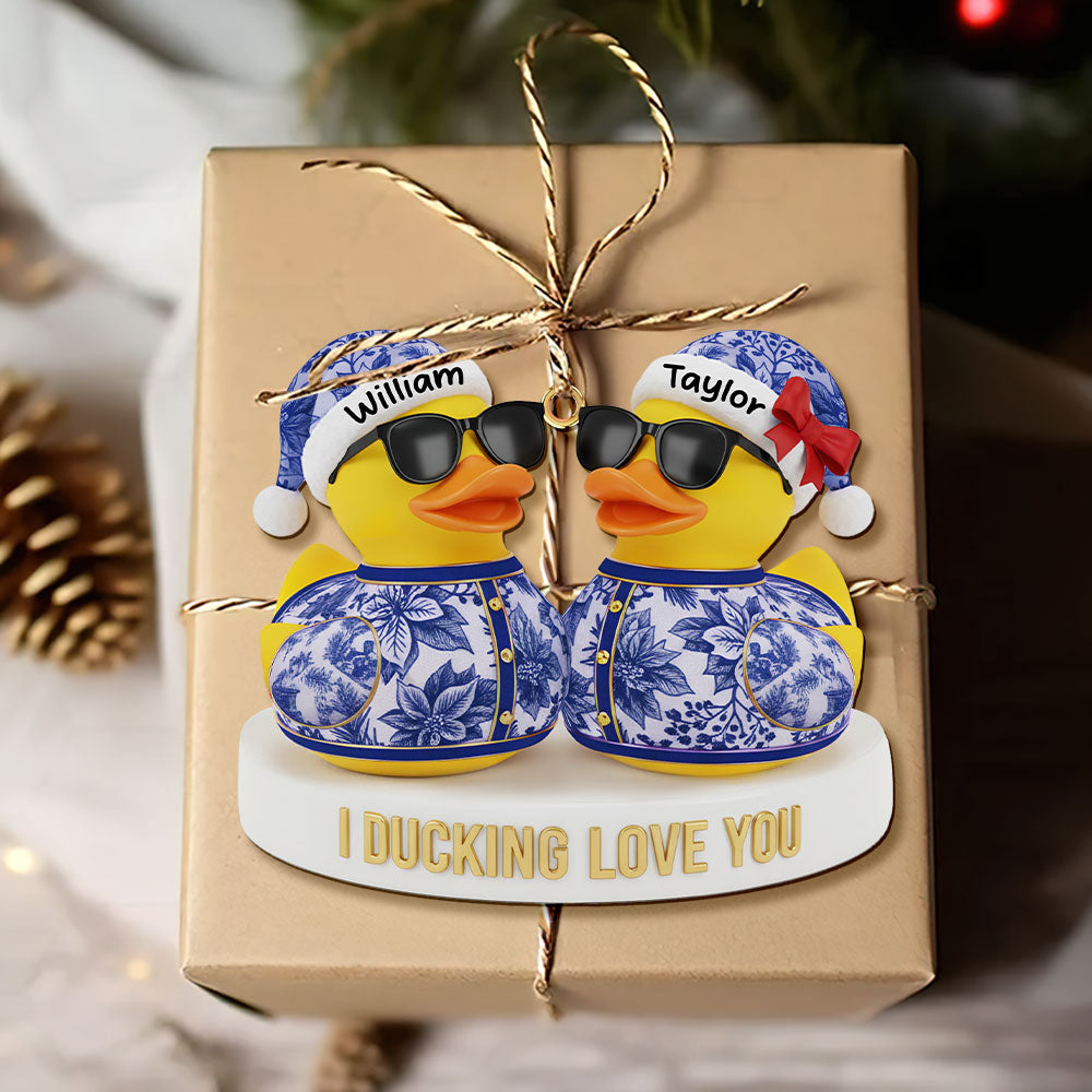 Couple Duck Christmas Ornament Personalized Gifts For Couple 01PGTI211025-Homacus