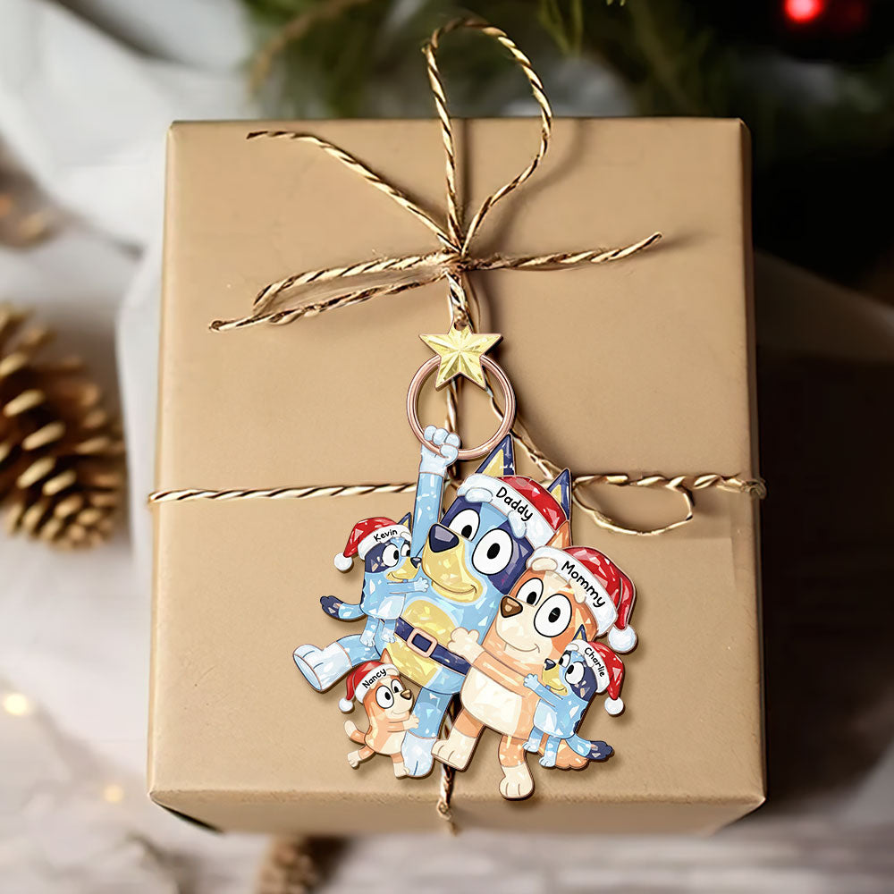 Playful Cartoon Family Tree Ornament, Personalized Gifts For Family 05qhti240925-Homacus