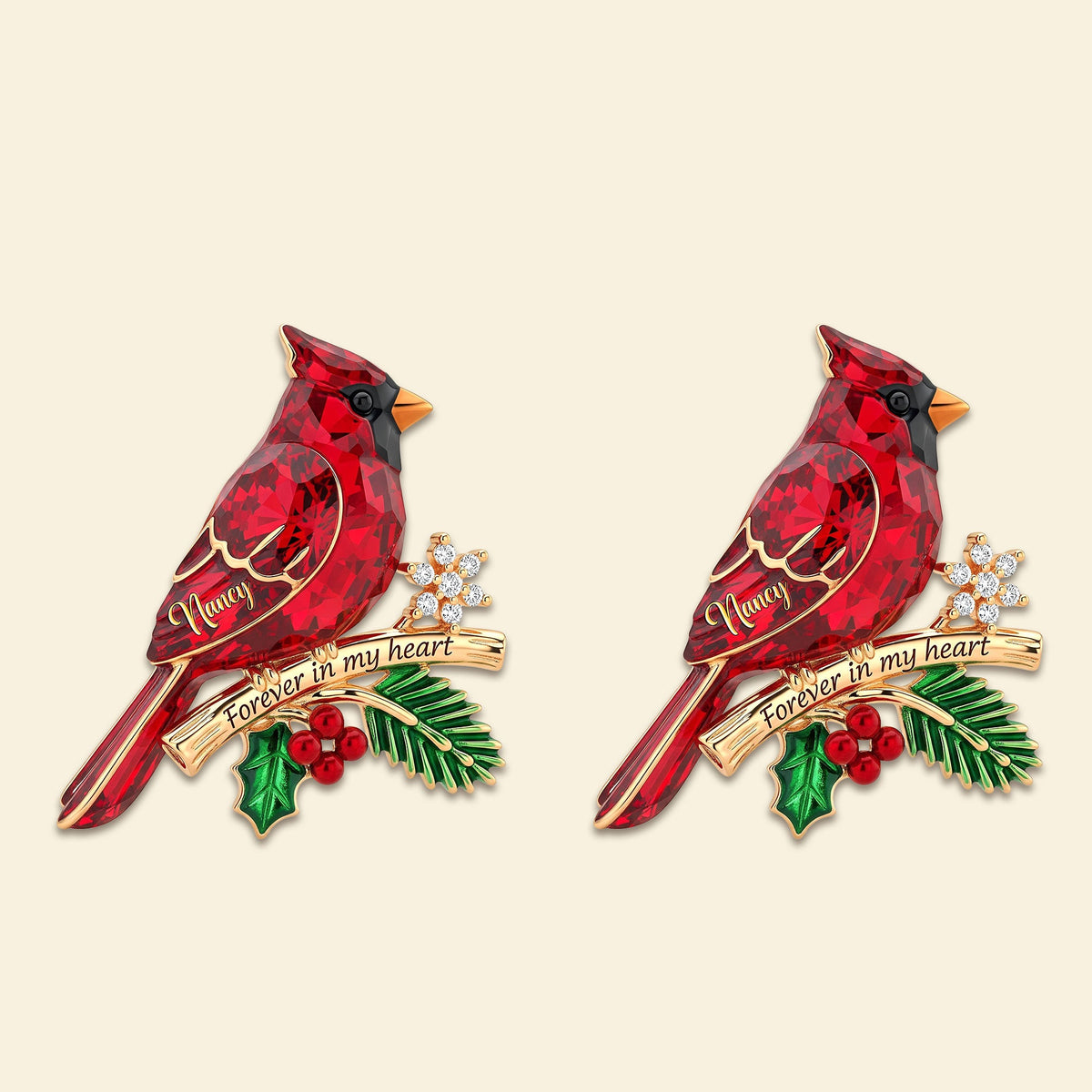 Cardinal Heaven Christmas Stud Earrings - Personalized Gifts For Her 02pgti080925-Homacus