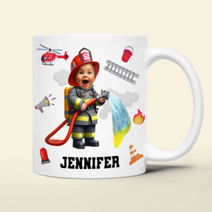 Custom Photo Gifts For Kid Firefighter Coffee Mug 05ohti061224-Homacus