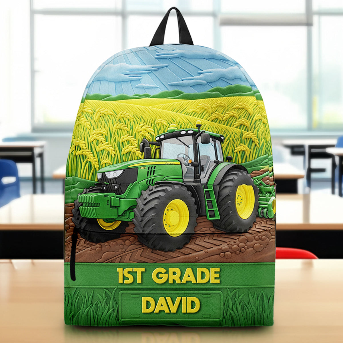Green Tractor Backpack - Personalized Gifts For Kids 04nati290725-Homacus