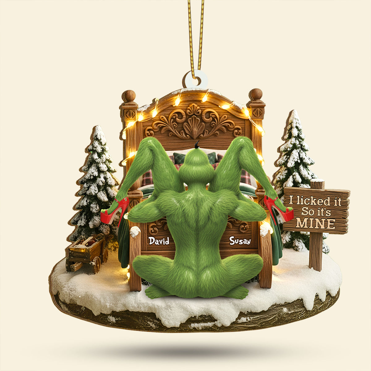 Naughty Green Couple Ornament - Personalized Gifts For Couple 03tgti120925-Homacus