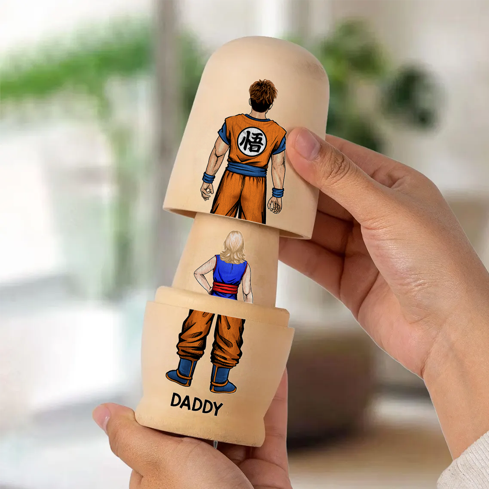 Legend Warrior Dad Nesting Dolls - Personalized Gifts For Dad Wooden Nesting Dolls 041QHHU080426-Homacus