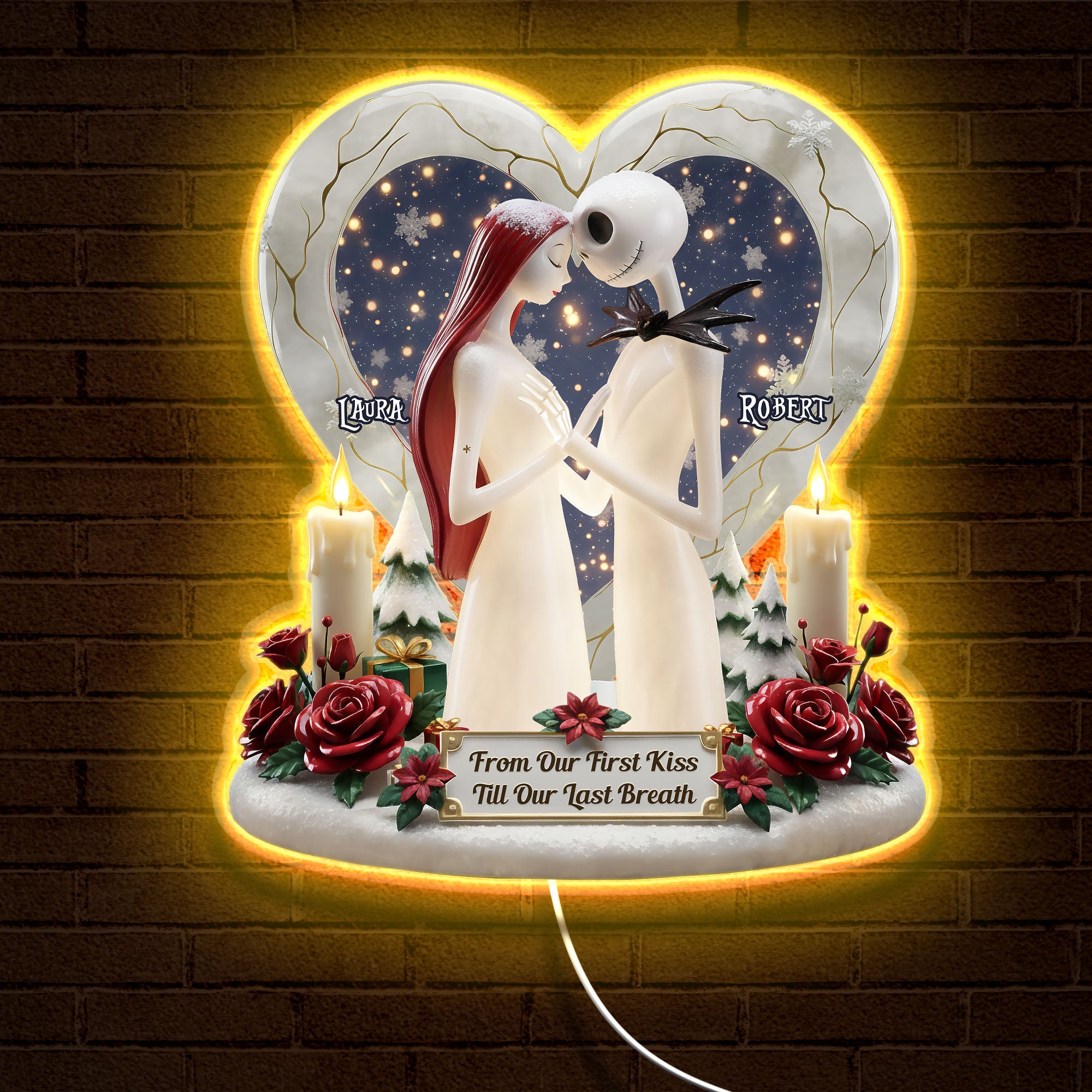 Spooky Couple LED Wall Sign - Personalized Gifts For Couple 01pati200925-Homacus