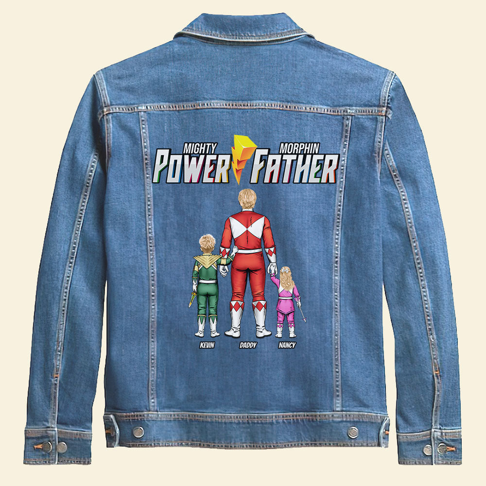 Power Father Denim Jacket - Personalized Gifts For Dad 03huti170525-Homacus