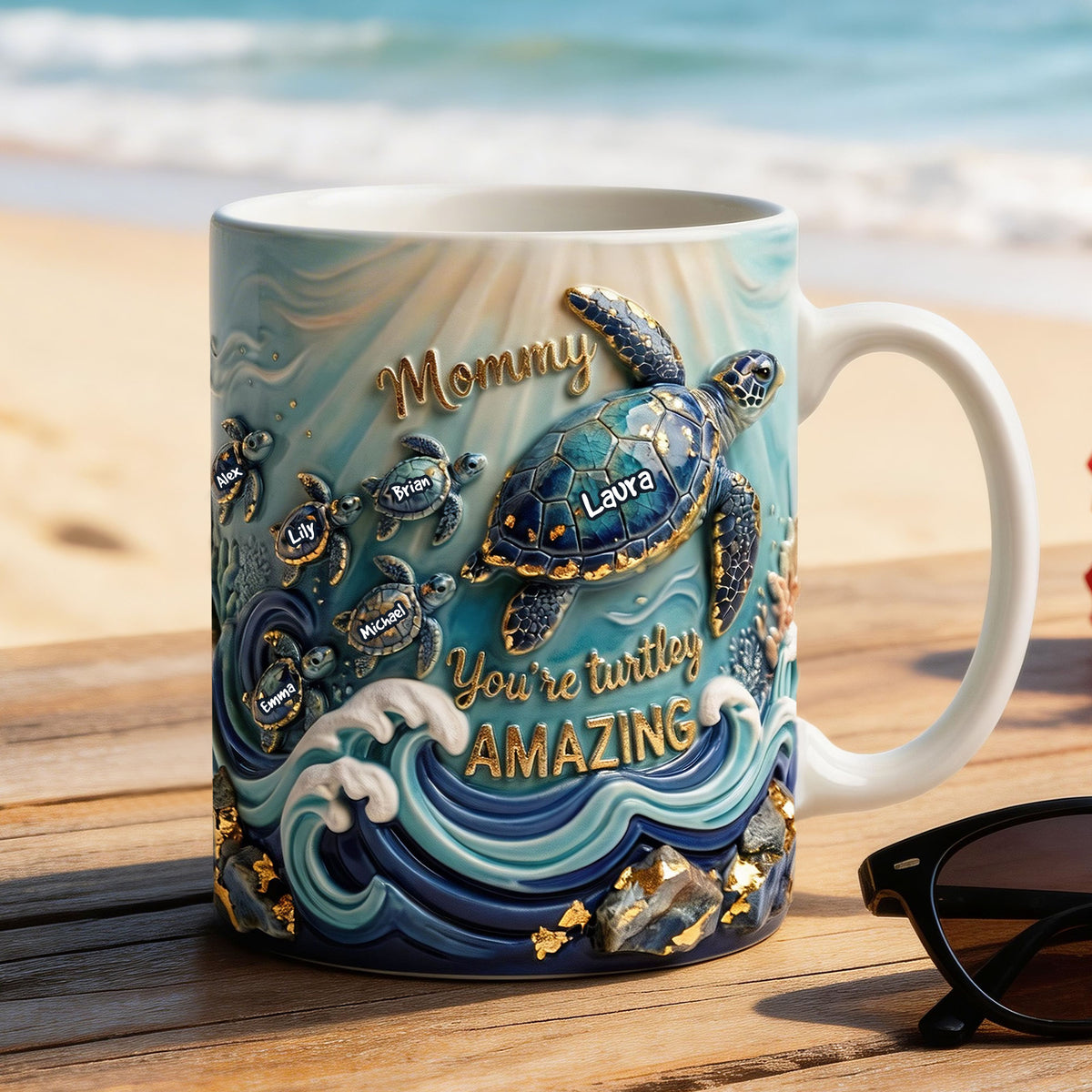 Turtle Mom and Kids Coffee Mug - Personalized Gifts For Mom 04pati140426-Homacus