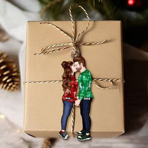 Personalized Christmas Gift For Couple Ornament Couple Kissing 013ACTI111124PA-Homacus