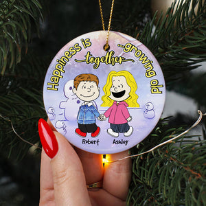 Personalized Christmas Gifts For Couple Hand In Hand Ceramic Ornament 04QHHN281023DA