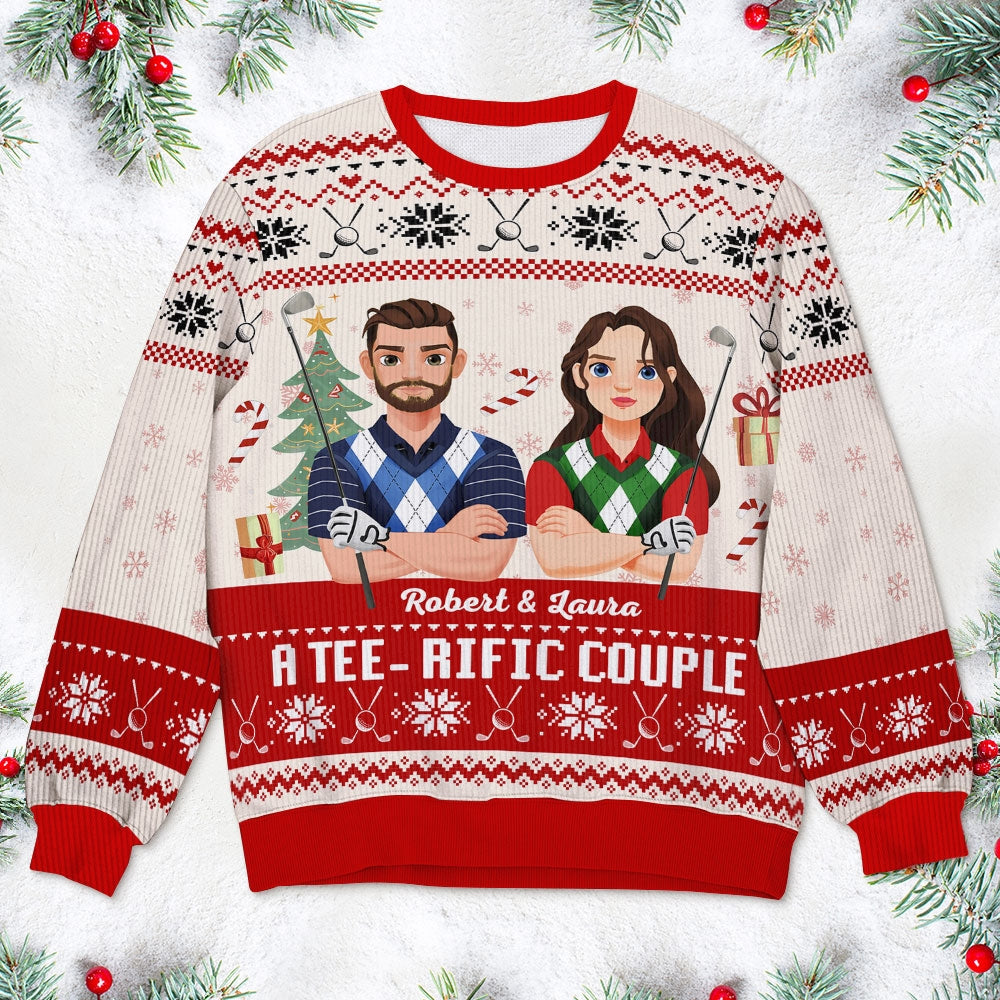 Personalized Gifts For Golf Couple Ugly Sweater 01xqti191024pa-Homacus