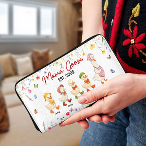 Mama Goose Twill Faux Leather Wallet - Personalized Gifts For Mom 06kati040425-Homacus