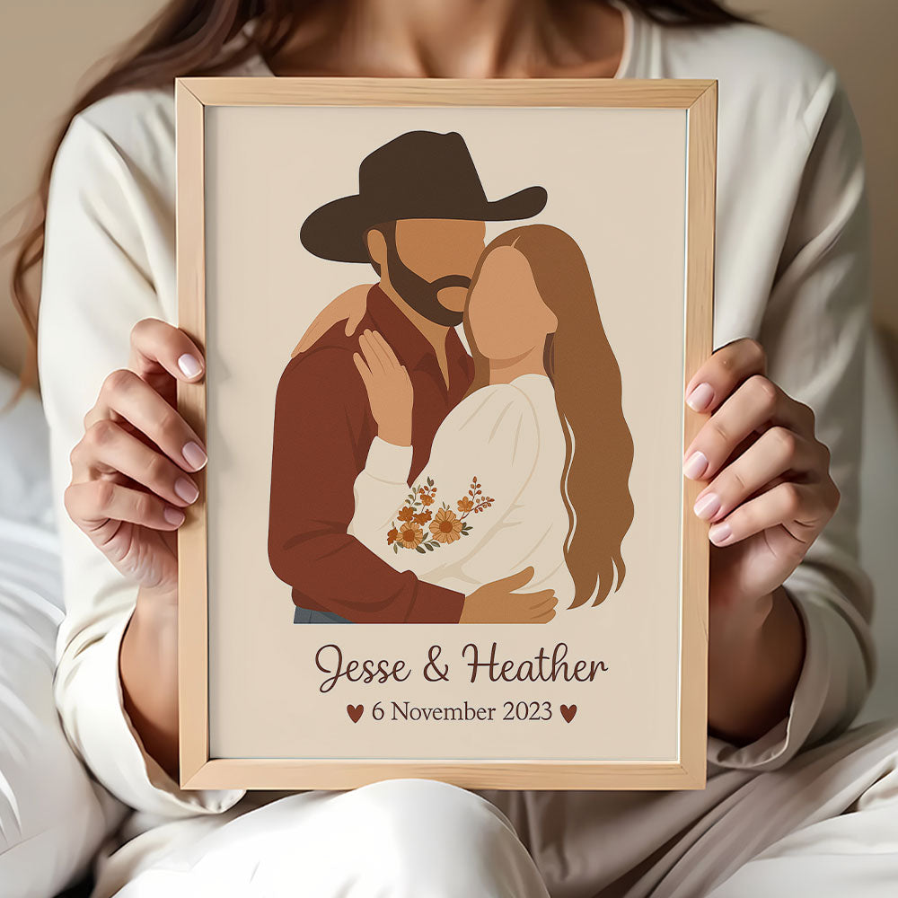 Modern Minimalism Couple Canvas Print - Custom Photo Gifts For Couple 01pgti110825-Homacus
