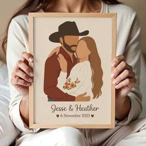 Modern Minimalism Couple Canvas Print - Custom Photo Gifts For Couple 01pgti110825-Homacus