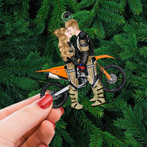 Personalized Christmas Gift For Couple Ornament Motorcross Couple 014ACTI111124PA-Homacus