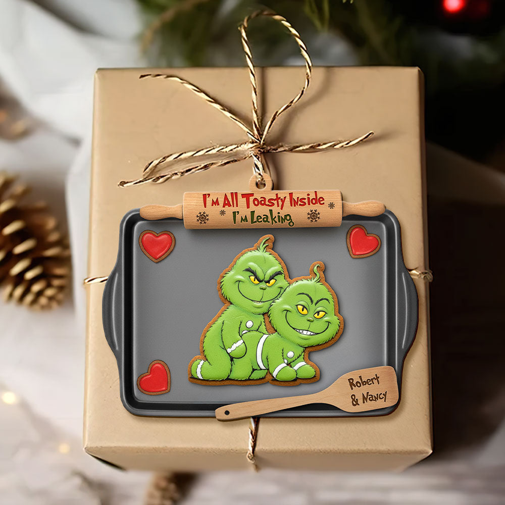 Mischievous Green Gingerbread Couple Ornament, Personalized Gifts For Couple 02qhti180925-Homacus