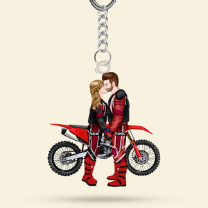 Personalized Gifts For Motocross Couple Keychain 05acti111224pa-Homacus