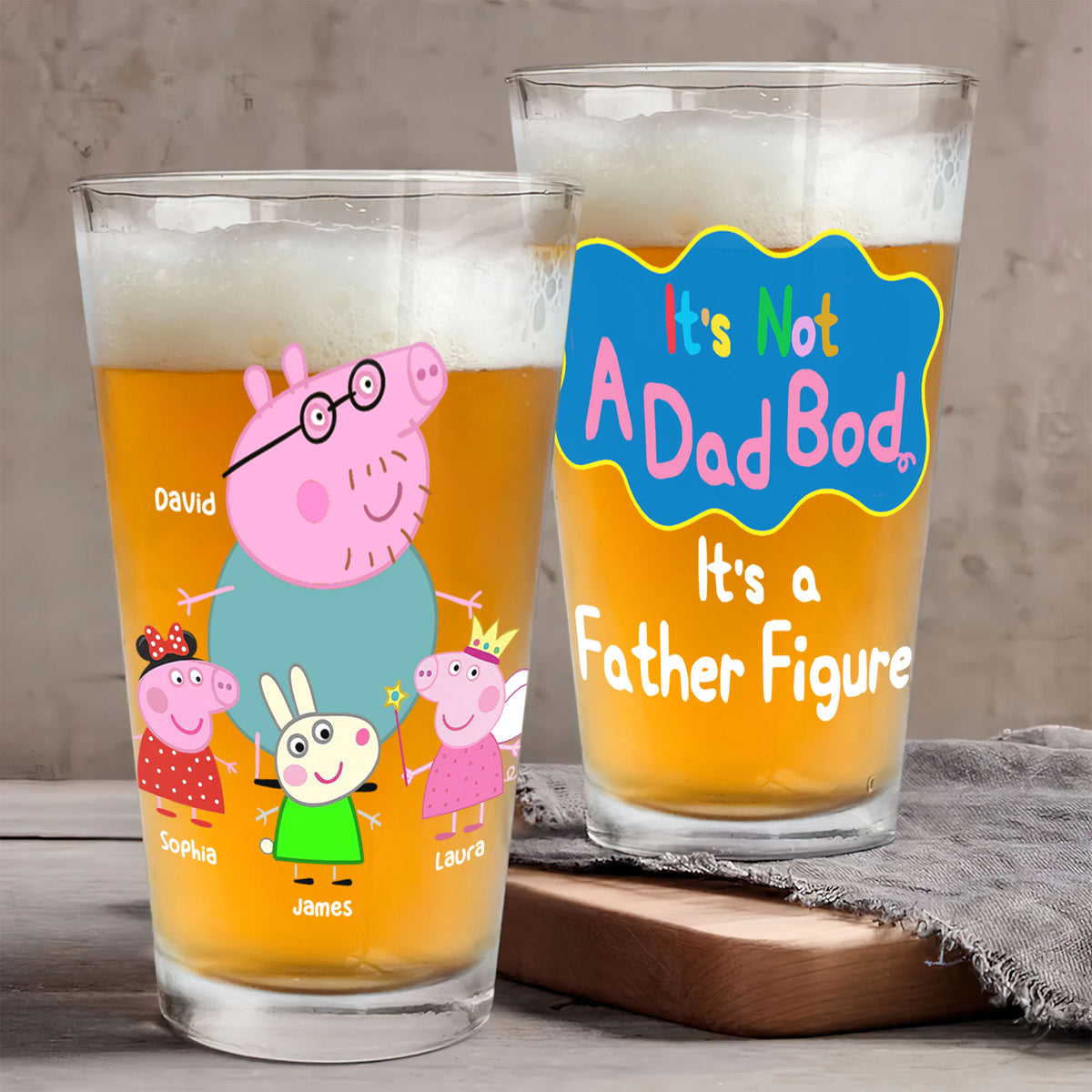 Personalized Gifts For Dad Beer Glass 01kati200524-Homacus