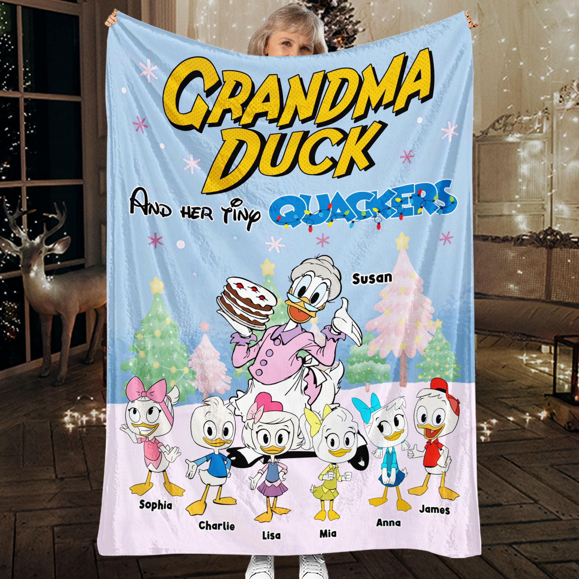 Personalized Christmas Gifts For Grandma Blanket, Grandma Duck 04kati011024-Homacus